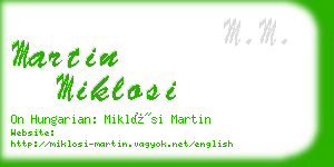 martin miklosi business card